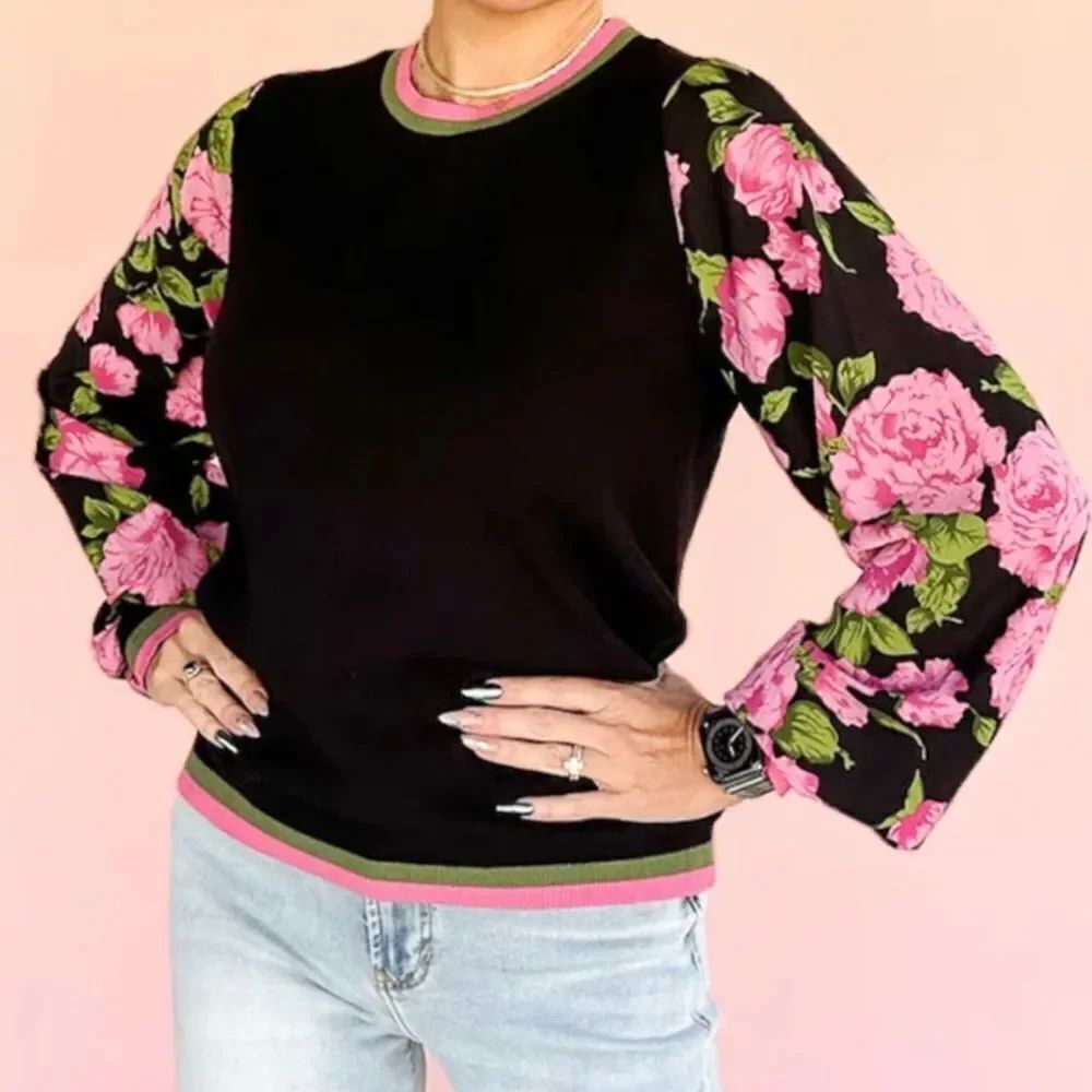 Floral Dream Banded Sweater